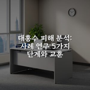 대홍수 피해 분석: 사례 연구 5가지 단계와 교훈